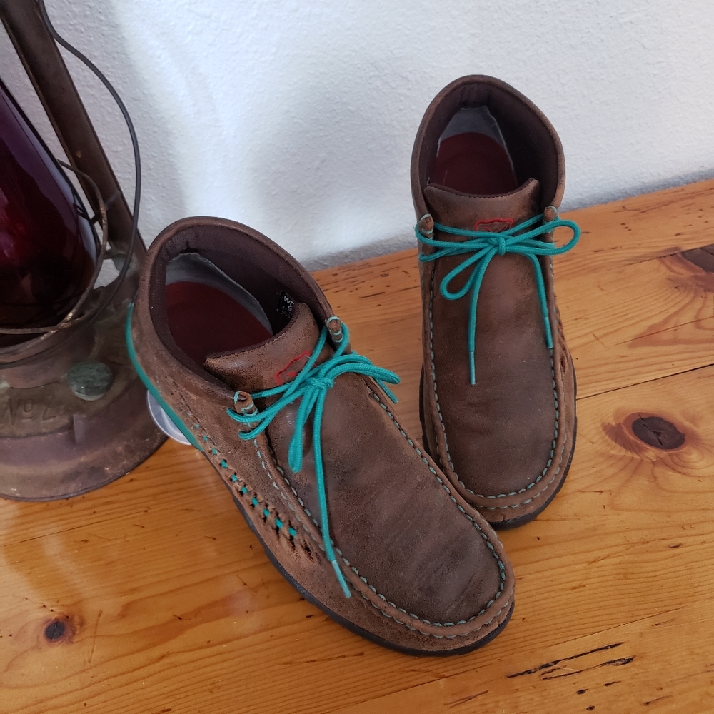 TWISTED X Womens Brown with Turquoise Original Chukka Driving Moc